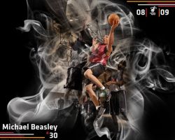 Michael Beasley Miami Heat Layup